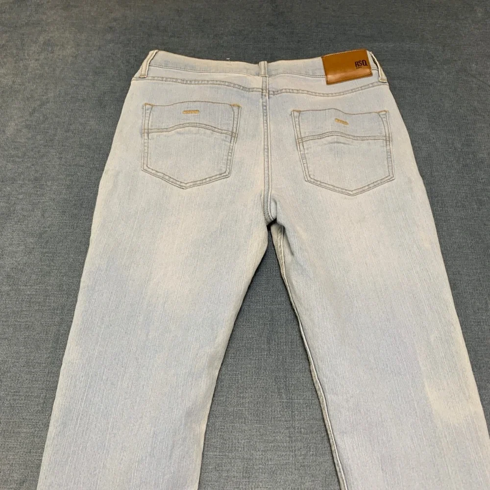 RSQ Jeans Mens 30x30 Blue Denim Cotton Stretch Mid Rise Slim Fit Straight Leg